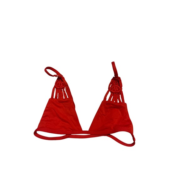 Frankies Bikinis Other - Frankies Bikinis Red Crochet Macrame Triangle Bikini Top XS Swimwear